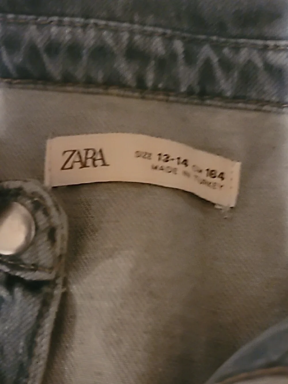 Zara Light Blue Ruffle Denim Shirt Dress